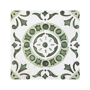 Retro 12 x 12 in. Self Adhesive Vinyl Floor Tile - Green Medallion - 20 Tiles &